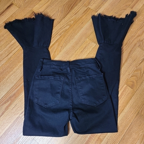 Frame Size 24 Le Skinny de Jeanne Flounce Raw Hem Jeans in Film Noir - Picture 8 of 10